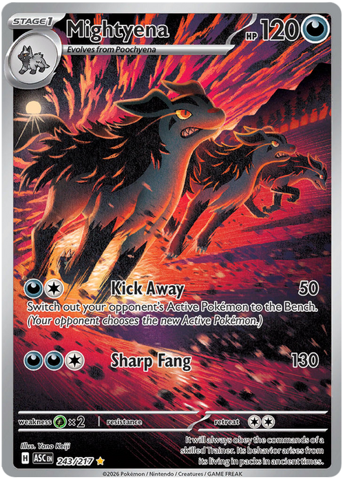 Mightyena 243/217 Illustration Rare Pokemon Card (Mega Evolution Ascended Heroes)