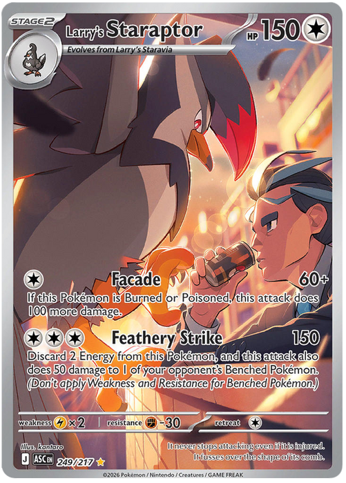Larry's Staraptor 249/217 Illustration Rare Pokemon Card (Mega Evolution Ascended Heroes)