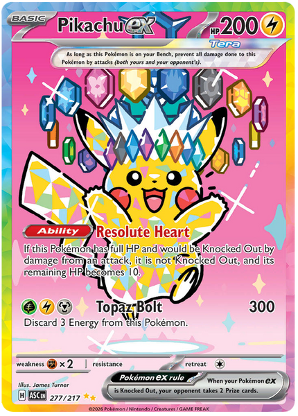 Pikachu ex 277/217 Special Illustration Rare Pokemon Card (Mega
