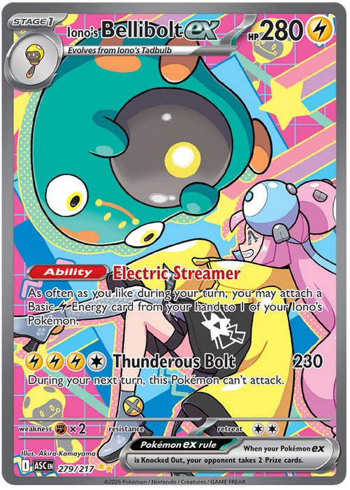 Iono's Bellibolt ex 279/217 Special Illustration Rare Pokemon Card (Mega Evolution Ascended Heroes)