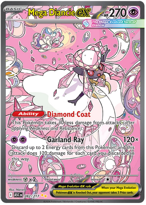 Mega Diancie ex 282/217 Special Illustration Rare Pokemon Card (Mega Evolution Ascended Heroes)
