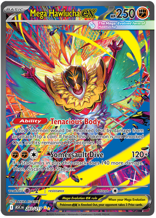 Mega Hawlucha ex 283/217 Special Illustration Rare Pokemon Card (Mega Evolution Ascended Heroes)