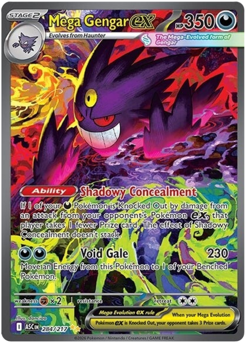 Mega Gengar ex 284/217 Special Illustration Rare Pokemon Card (Mega Evolution Ascended Heroes)