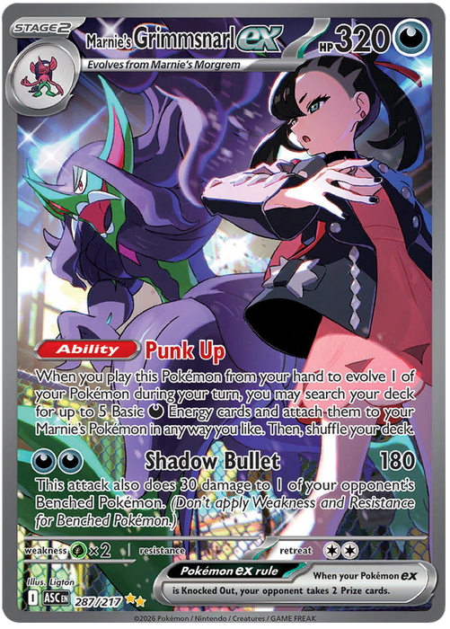 Marnie's Grimmsnarl ex 287/217 Special Illustration Rare Pokemon Card (Mega Evolution Ascended Heroes)