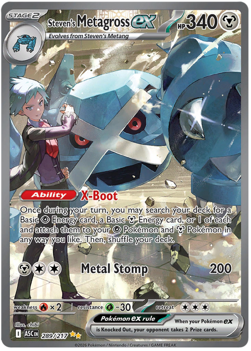 Steven's Metagross ex 289/217 Special Illustration Rare Pokemon Card (Mega Evolution Ascended Heroes)