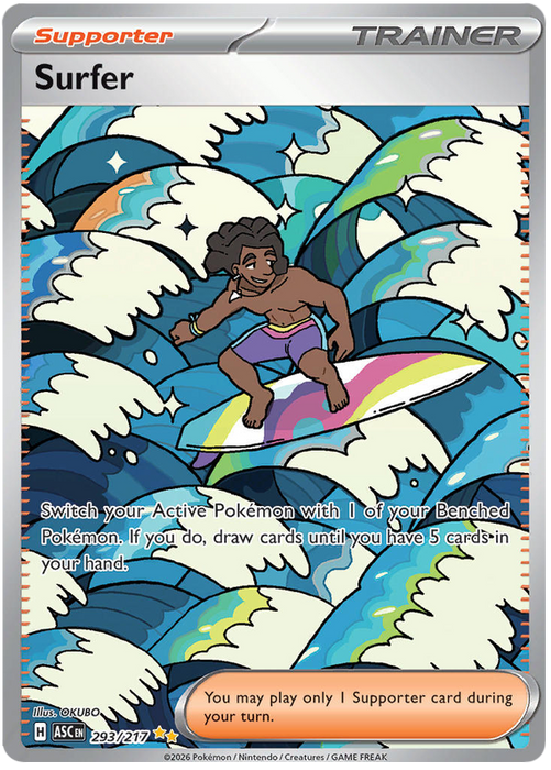 Surfer 293/217 Special Illustration Rare Pokemon Card (Mega Evolution Ascended Heroes)
