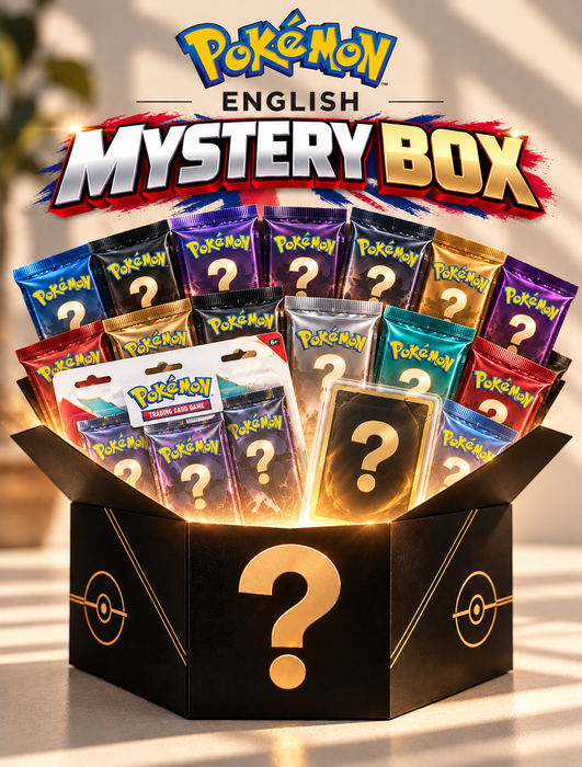 English Pokémon Mystery Box – 15 Booster Packs + 3 Pack Blister + Ultra Rare Card