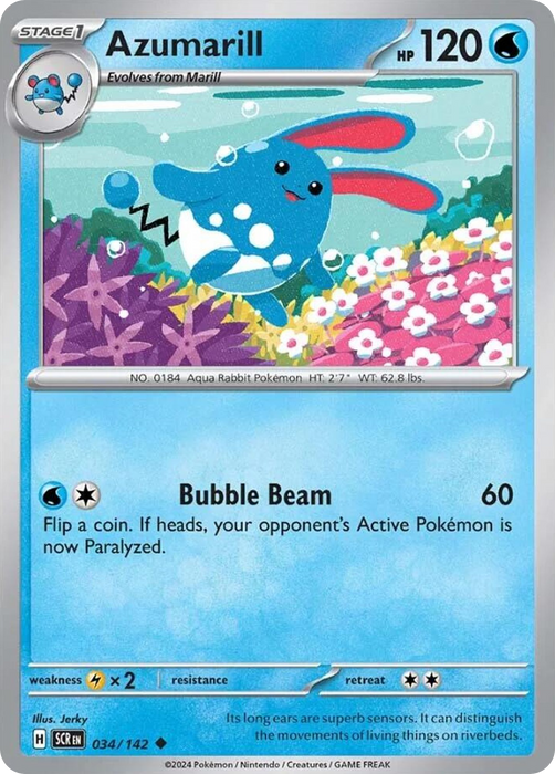 Azumarill 034 /142 Uncommon Pokemon Card (SV Stellar Crown)