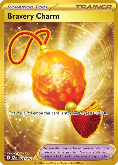 Bravery Charm 175 /142 Hyper Rare Pokemon Card (SV Stellar Crown)