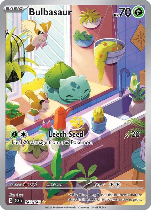 Bulbasaur 143 /142 Illustration Rare Pokemon Card (SV Stellar Crown)