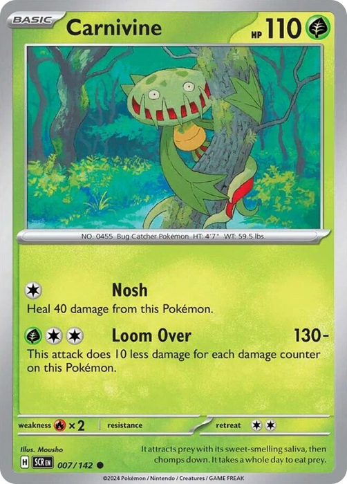 Carnivine 007 /142 Common Pokemon Card (SV Stellar Crown)