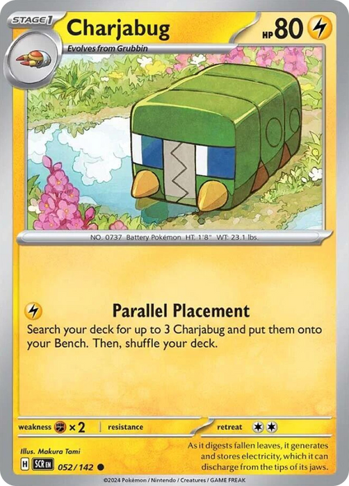 Charjabug 052 /142 Common Pokemon Card (SV Stellar Crown)