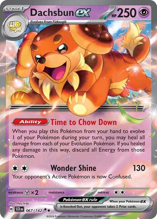 Dachsbun ex 067 /142 Double Rare Pokemon Card (SV Stellar Crown)