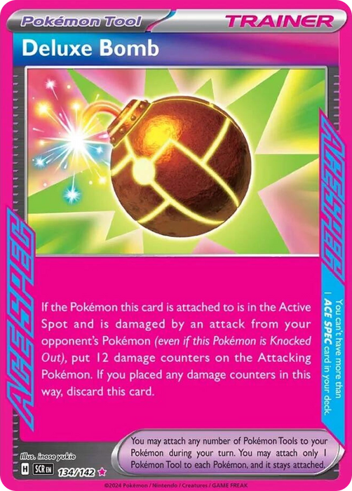 Deluxe Bomb 134 /142 ACE SPEC Rare Pokemon Card (SV Stellar Crown)