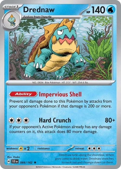 Drednaw 044 /142 Rare Pokemon Card (SV Stellar Crown)