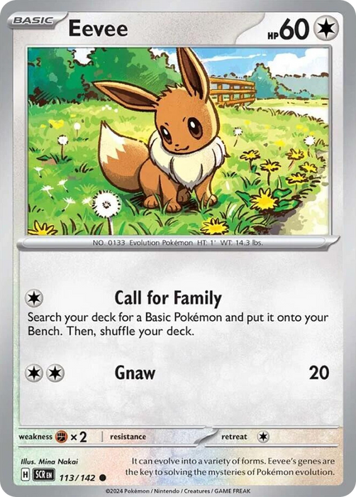 Eevee 113 /142 Common Pokemon Card (SV Stellar Crown)