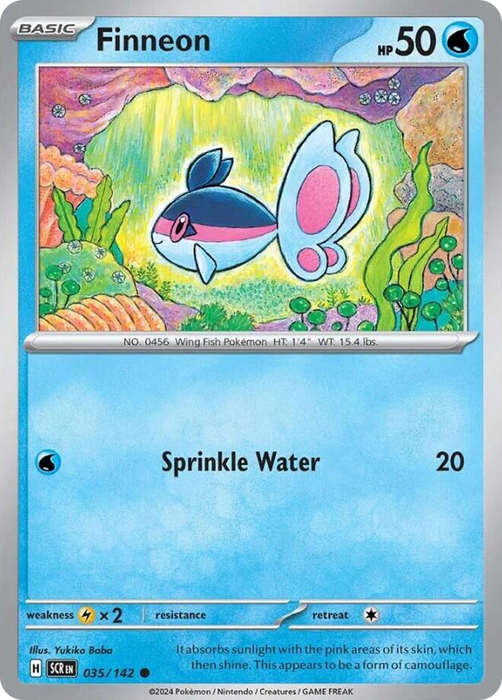 Finneon 035 /142 Common Reverse Holo Pokemon Card (SV Stellar Crown)