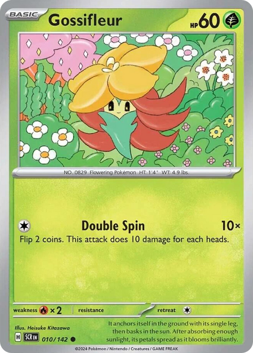 Gossifleur 010 /142 Common Reverse Holo Pokemon Card (SV Stellar Crown)