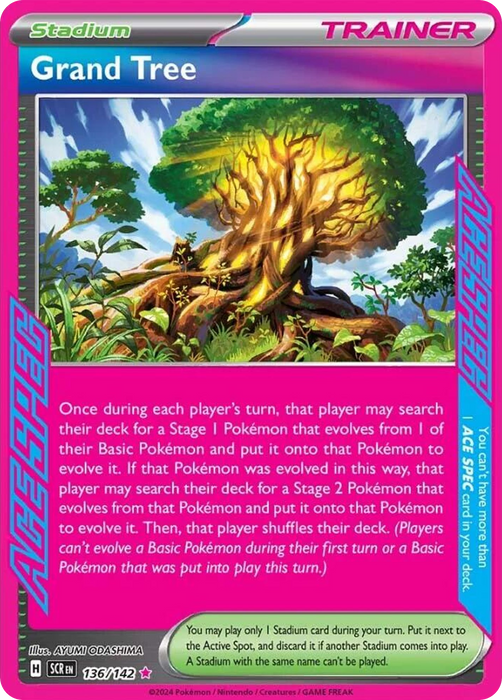 Grand Tree 136 /142 ACE SPEC Rare Pokemon Card (SV Stellar Crown)