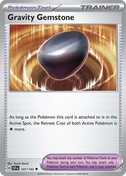 Gravity Gemstone 137 /142 Uncommon Reverse Holo Pokemon Card (SV Stellar Crown)