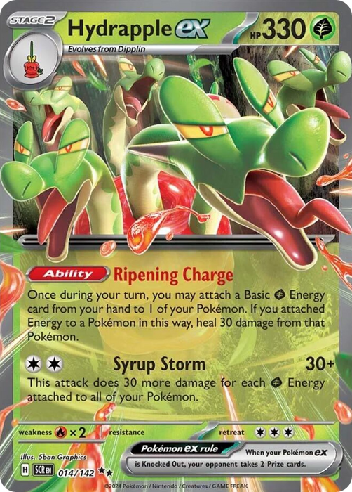 Hydrapple ex 014 /142 Double Rare Pokemon Card (SV Stellar Crown)