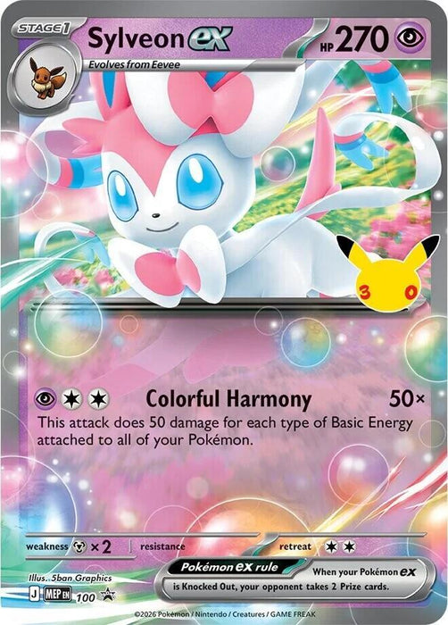 Sylveon EX MEP100 Promo Pokemon Card (Mega Evolution Promo Series)