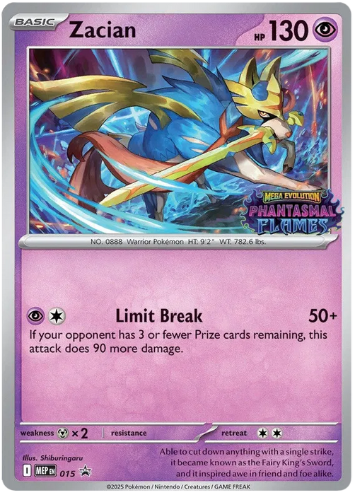 Zacian MEP015 Pokemon Promo Card