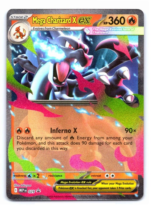 Mega Charizard X EX MEP029 Pokemon Promo Card (Mega Evolution Black Star Promos)