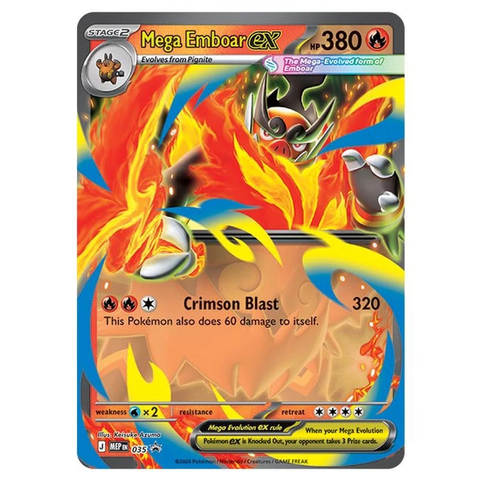 Mega Emboar EX MEP035 Promo Pokemon Card (Mega Evolution Promo Series)