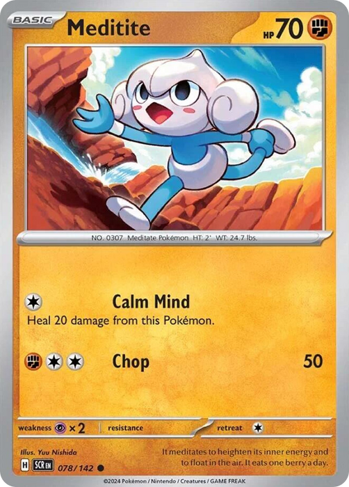 Meditite 078 /142 Common Pokemon Card (SV Stellar Crown)