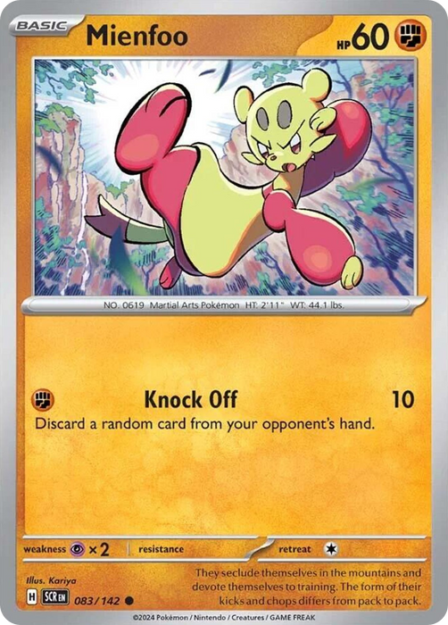 Mienfoo 083 /142 Common Pokemon Card (SV Stellar Crown)