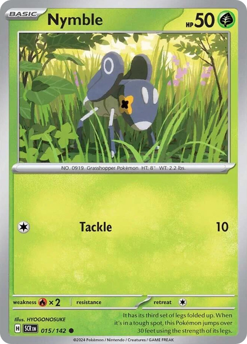 Nymble 015 /142 Common Reverse Holo Pokemon Card (SV Stellar Crown)