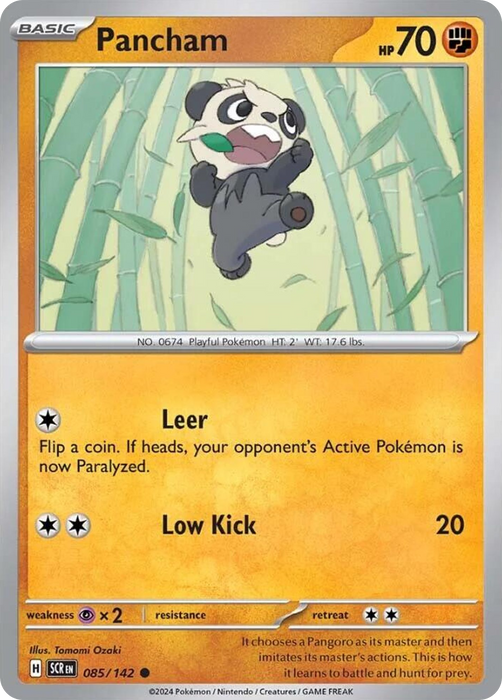 Pancham 085 /142 Common Pokemon Card (SV Stellar Crown)