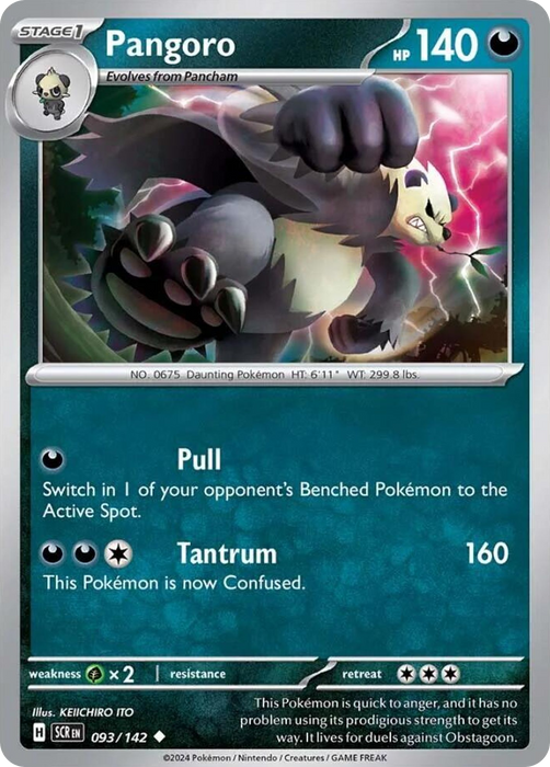 Pangoro 093 /142 Uncommon Pokemon Card (SV Stellar Crown)