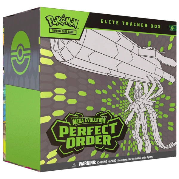 Mega Evolution Perfect Order Elite Trainer Box | 9 Packs + Tyrunt Promo | Pokémon TCG ETB | Card Sleeves, Dice & Accessories | Titan Authenticated