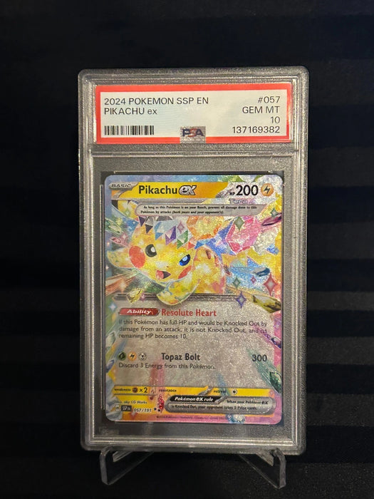 Pikachu EX 057/191 PSA 10 Graded Pokemon Card (Surging Sparks)