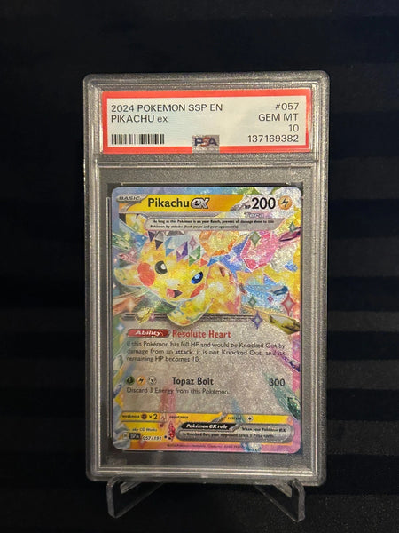 Pikachu EX 057/191 PSA 10 Graded Pokemon Card (Surging Sparks