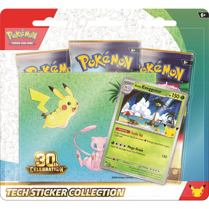Pokémon TCG: 30th Anniversary Tech Sticker Collection — Lucario & Alolan Exeggutor Bundle