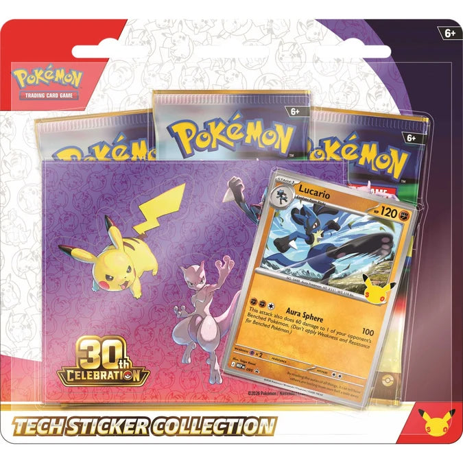 Pokémon TCG: 30th Anniversary Tech Sticker Collection — Lucario & Alolan Exeggutor Bundle