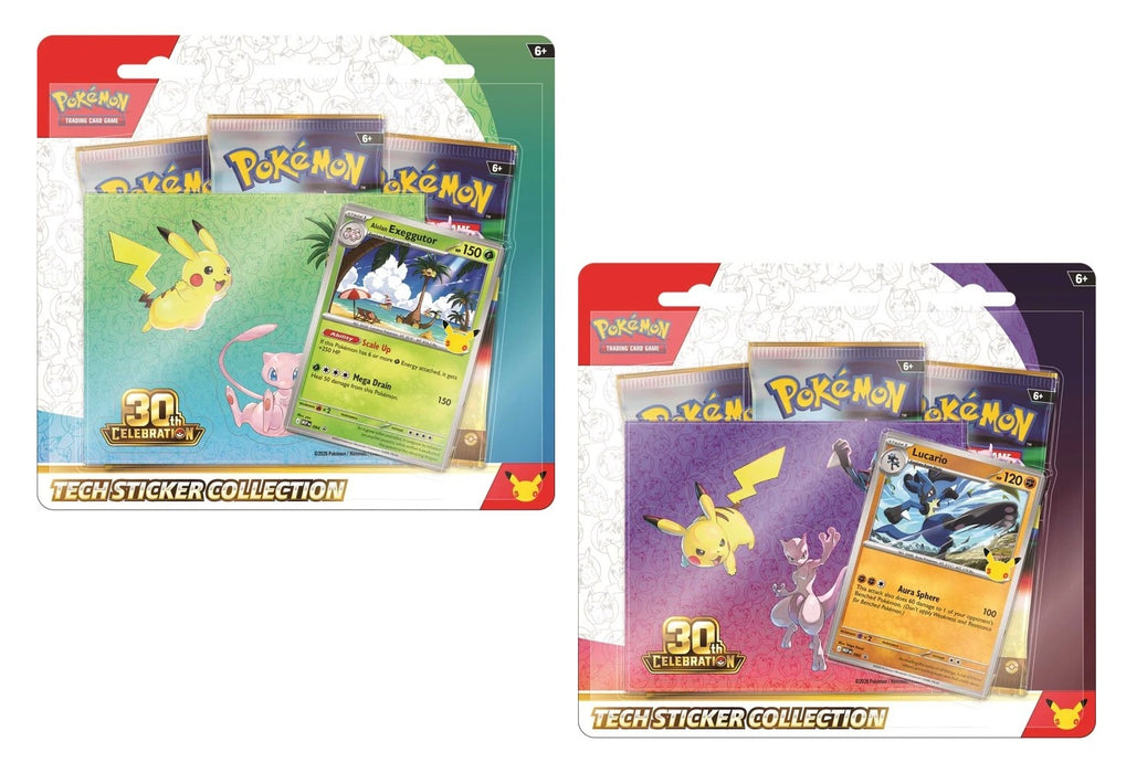 Pokémon TCG: 30th Anniversary Tech Sticker Collection — Lucario & Alolan Exeggutor Bundle