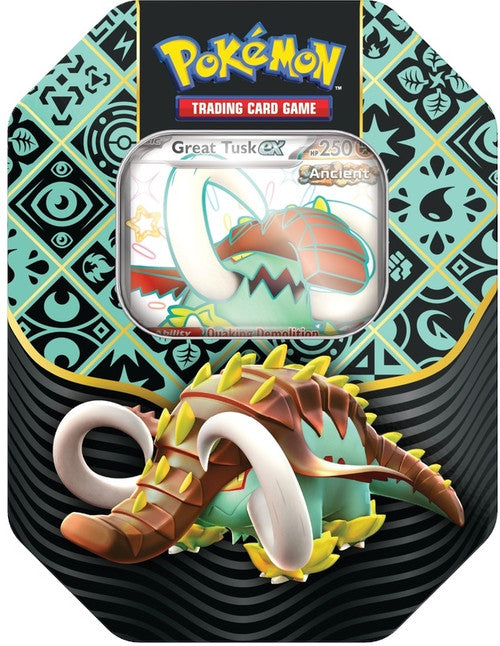 Pokemon Paldean Fates Standard Tins Set of 3 (Charizard, Great Tusk, Iron Treads)