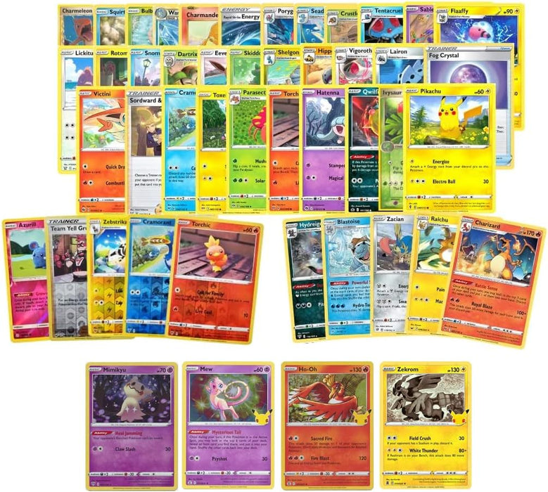 Pokemon Starter Collection 50 Random Cards including Shiny/Rare Holo Cards in Tin