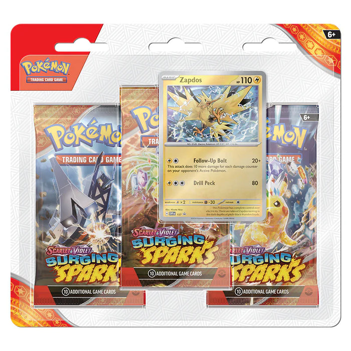 Pokemon TCG - Scarlet & Violet - Surging Sparks - Three-Booster Pack Blister