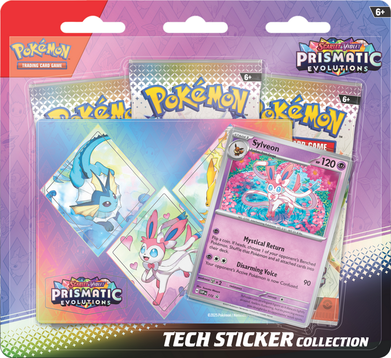 Pokemon TCG Scarlet & Violet Prismatic Evolutions Tech Sticker Collection (Set of 3)