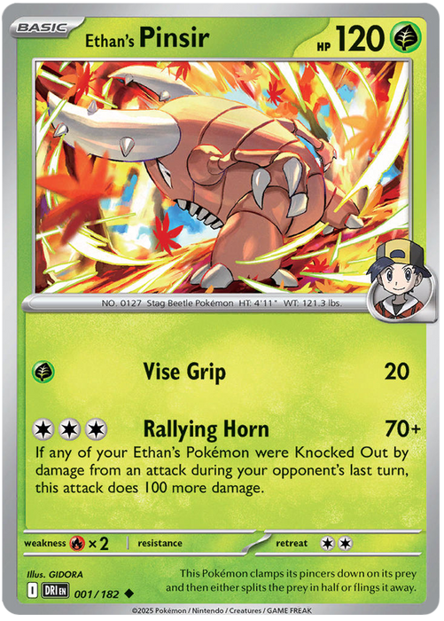 Ethan's Pinsir 001/182 Uncommon Pokemon Card (Scarlet & Violet Destined Rivals)