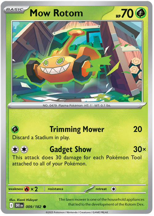 Mow Rotom 009/182 Common Pokemon Card (Scarlet & Violet Destined Rivals)