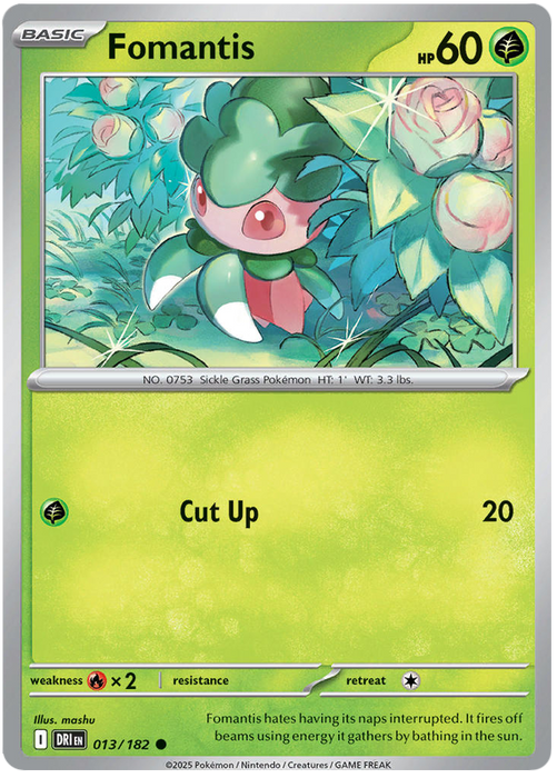 Fomantis 013/182 Common Pokemon Card (Scarlet & Violet Destined Rivals)