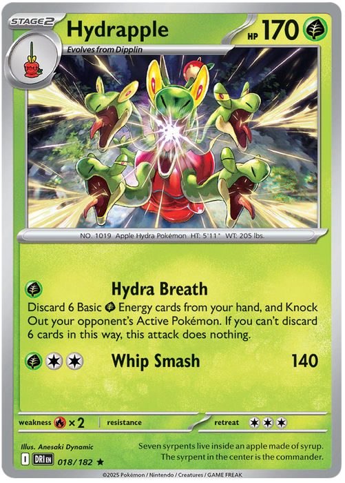Hydrapple 018/182 Rare Pokemon Card (Scarlet & Violet Destined Rivals)