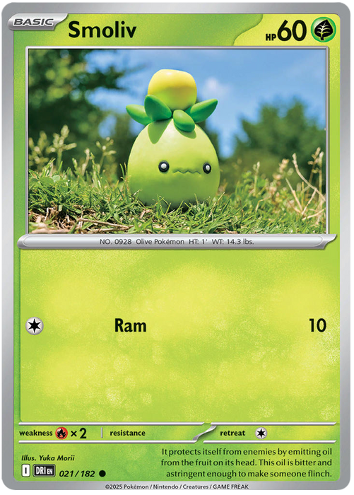 Smoliv 021/182 Common Pokemon Card (Scarlet & Violet Destined Rivals)