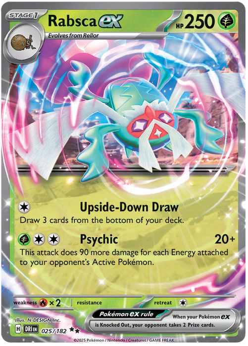 Rabsca ex 025/182 Double Rare Pokemon Card (Scarlet & Violet Destined Rivals)